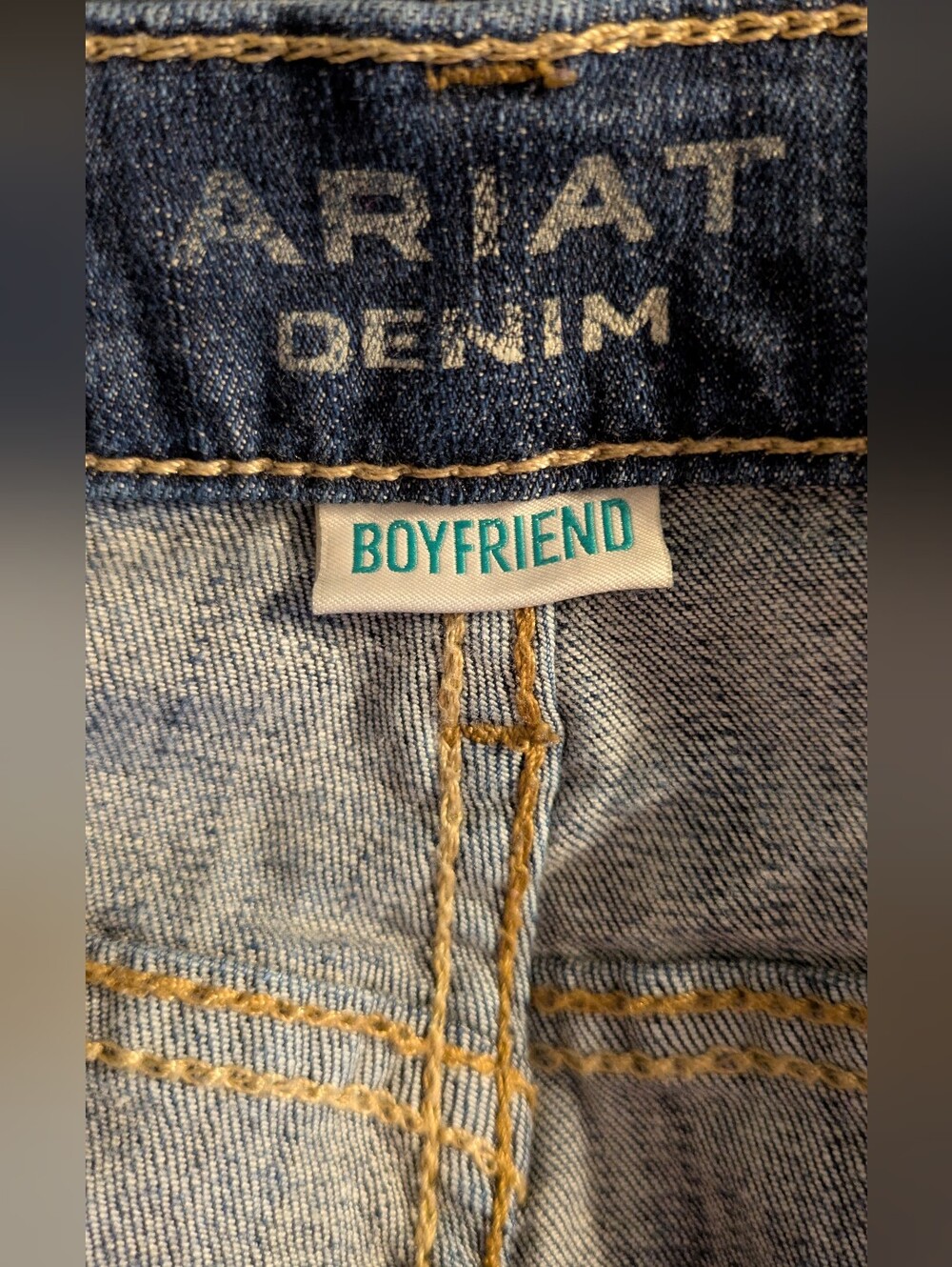 Ariat Dark Blue Jeans with Red & Yellow Floral Embroidery - Picture 4 of 5